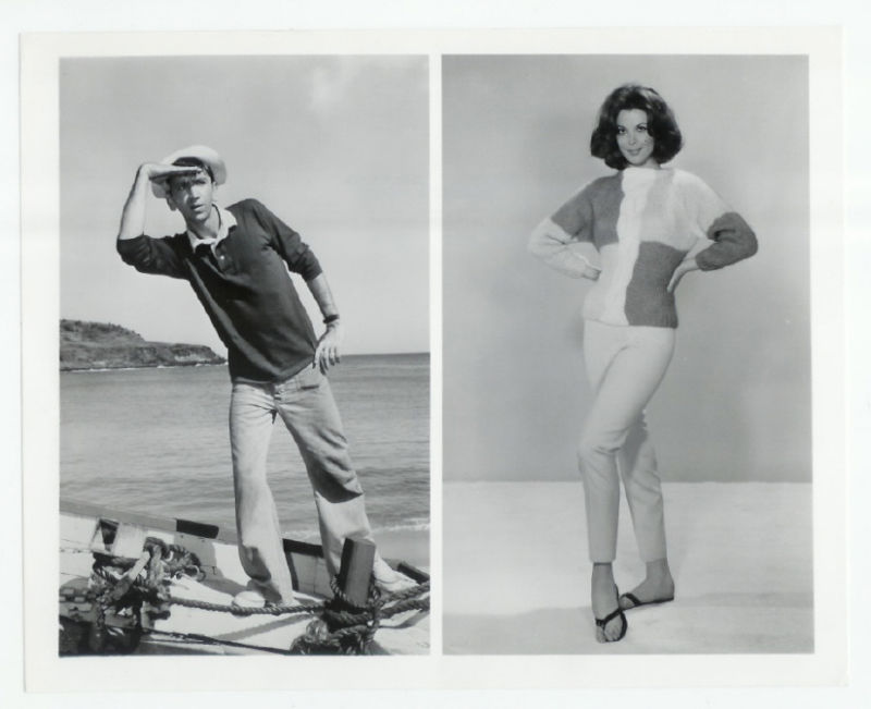 Bob Denver as Gilligan, and Tina Louise in fashion pose